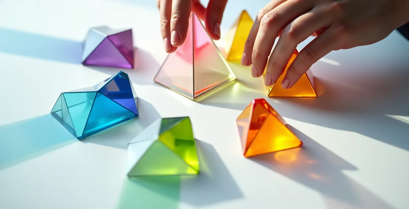 Abstrakte Darstellung von Datenvisualisierung mit geometrischen Formen und Farbverläufen