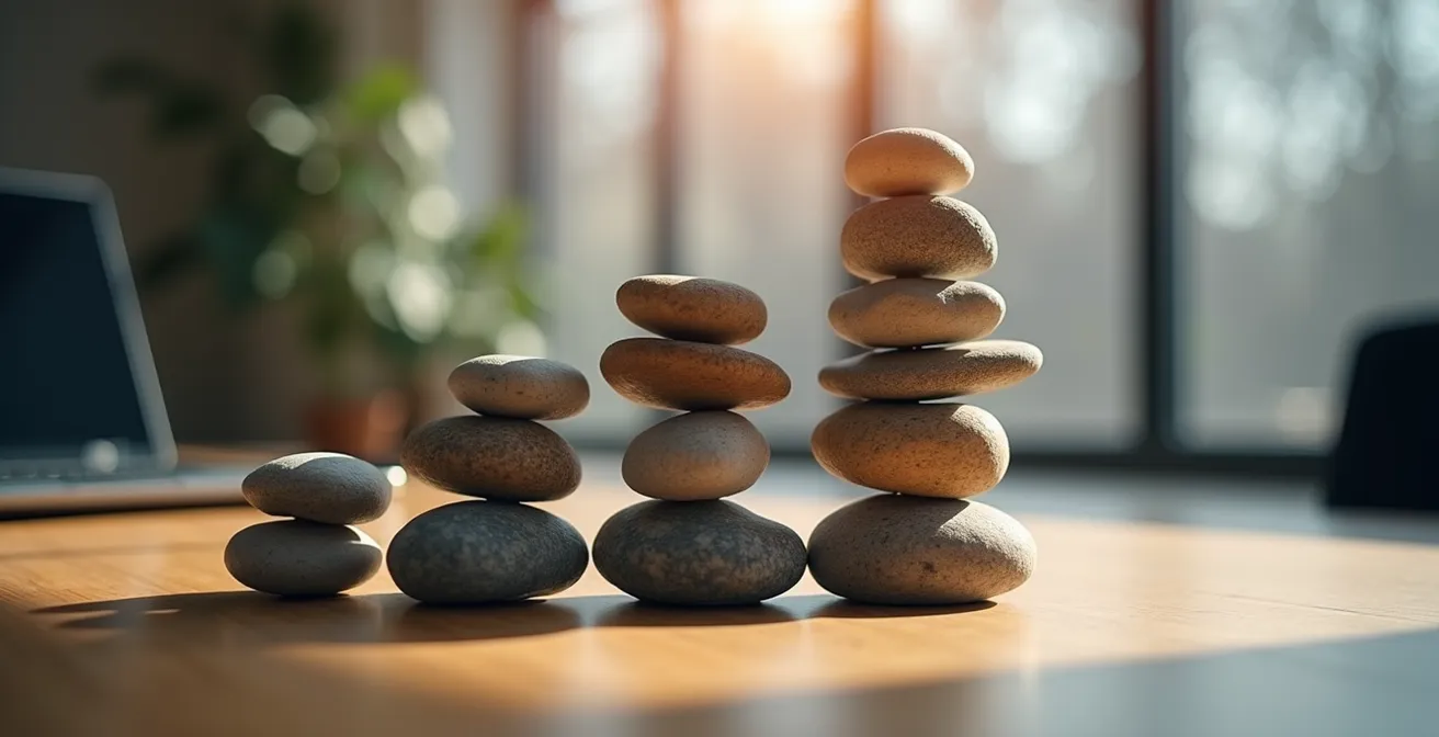 Visualisierung der Entscheidungs-Inventur für Führungskräfte, die das bewusste Zurückziehen symbolisiert.