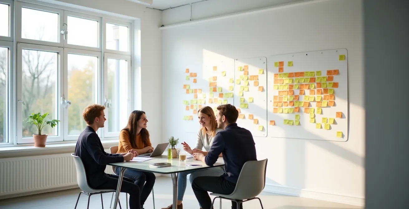 Agiles Entwicklungsteam bei der Arbeit an einem Minimum Viable Product