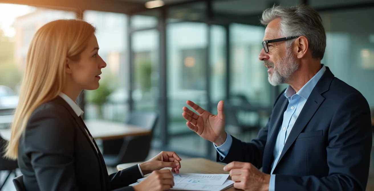 Mentoring-Situation zwischen erfahrener Führungskraft und Nachwuchstalent